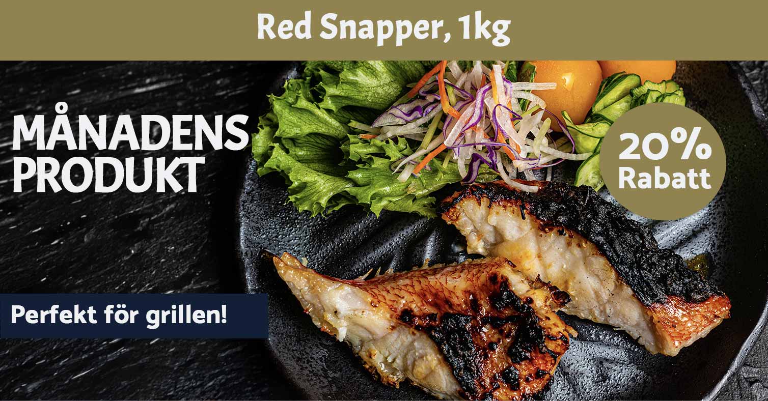 Vit, fast och saftig. Red Snapper från det varma Indopacifiska havet är en delikatess med mild, söt smak. Perfekt grillad, stekt eller ugnsbakad. Nu finns den hos oss — levererad direkt till din dörr.